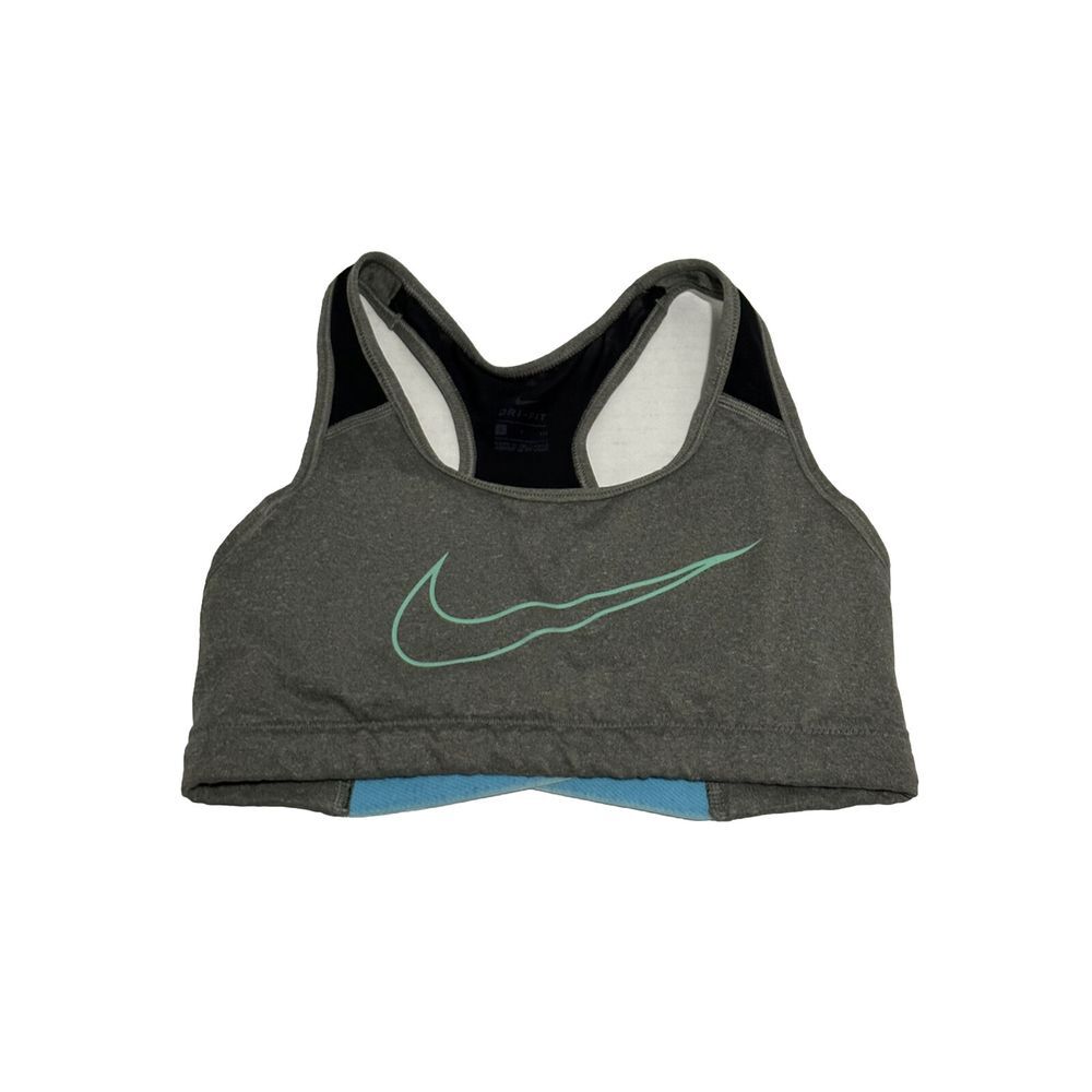 Nike Dri Fit Racerback Sports Bra Women's size Small Gray /Blue